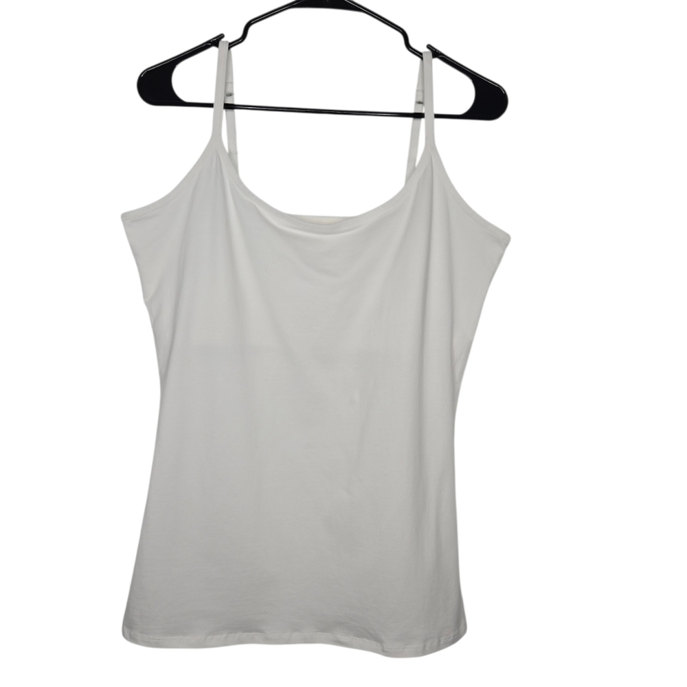 PACT Womens White Organic Cotton Shelf Bra Cami Tank Top Size XL